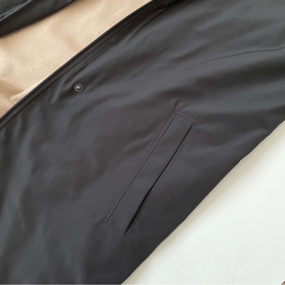 RARE ✨ Calvin Klein Black Car Coat Removable Tan Wool Cashmere Liner, Size Large - Picture 8 of 12
